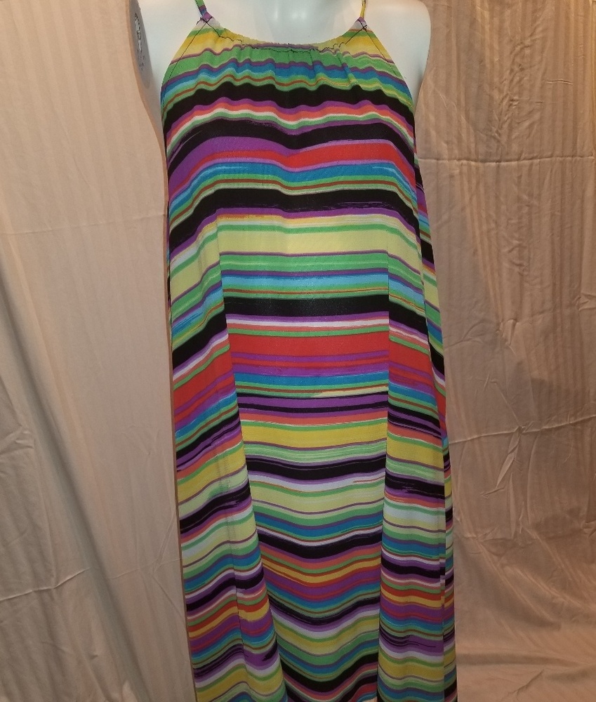 Multicolored spaghetti strap playful sundress